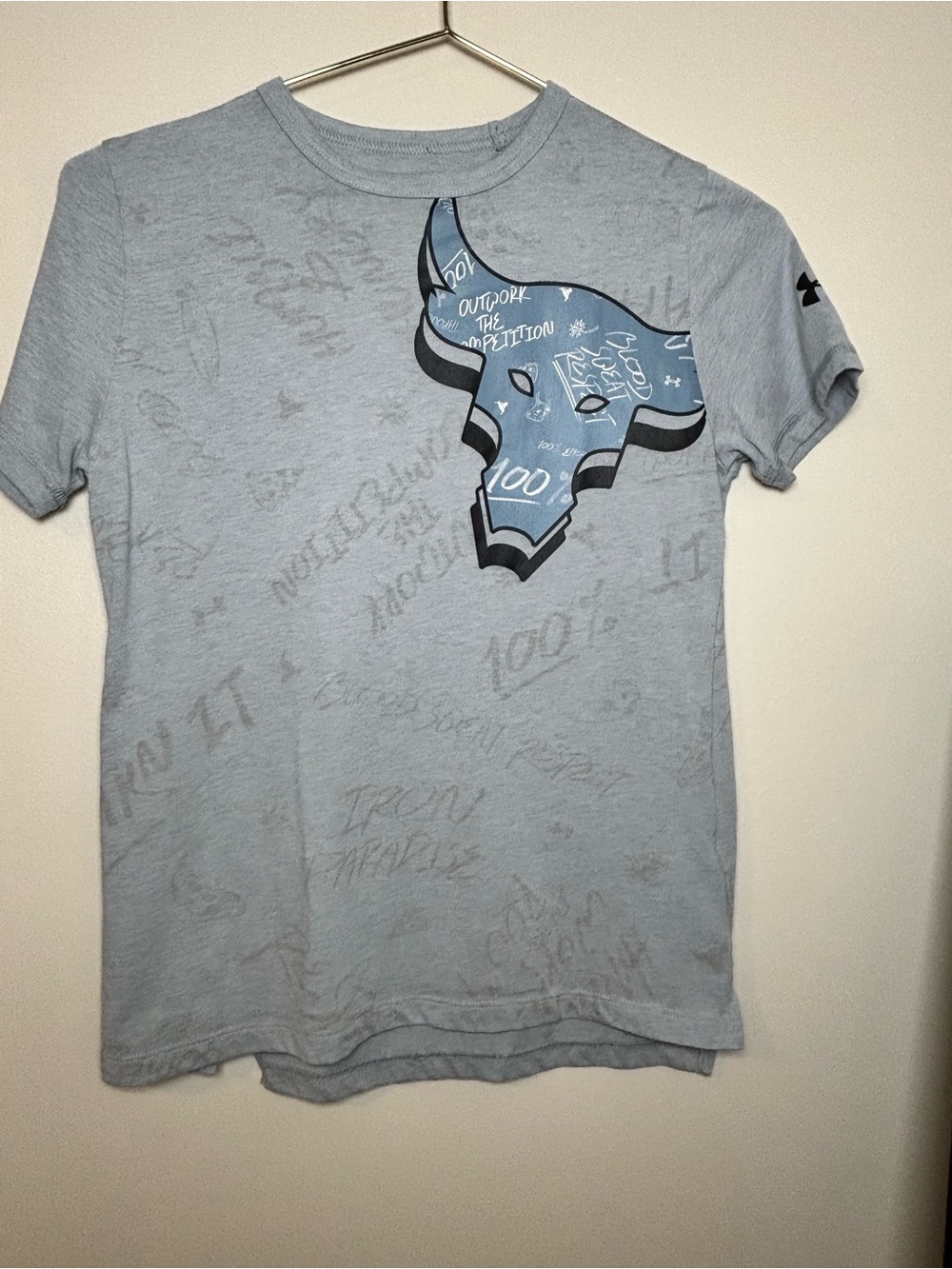 Under Armour boys Light Blue Graphic Crew Neck T-Shirt